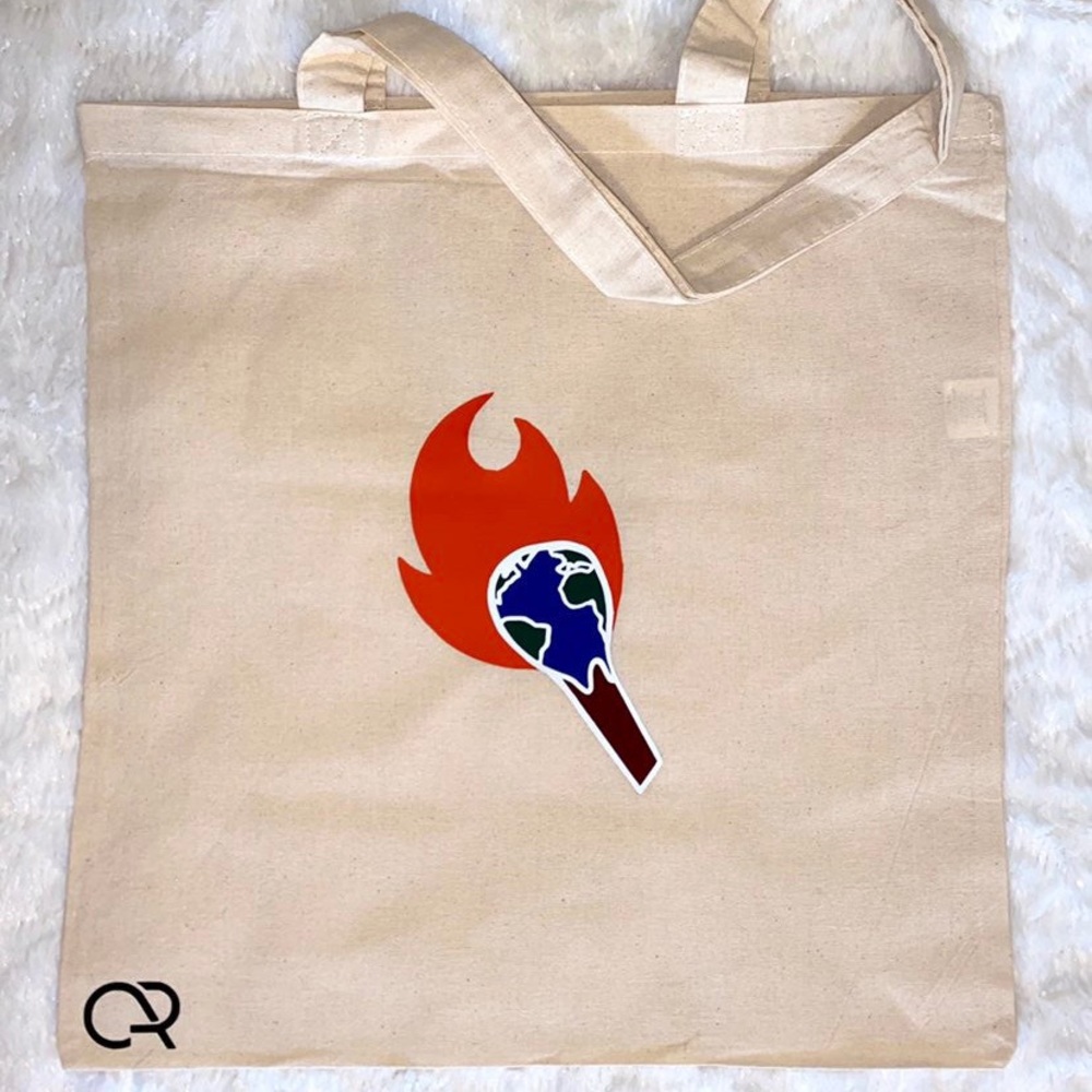 Climate change is real handmade tote bag